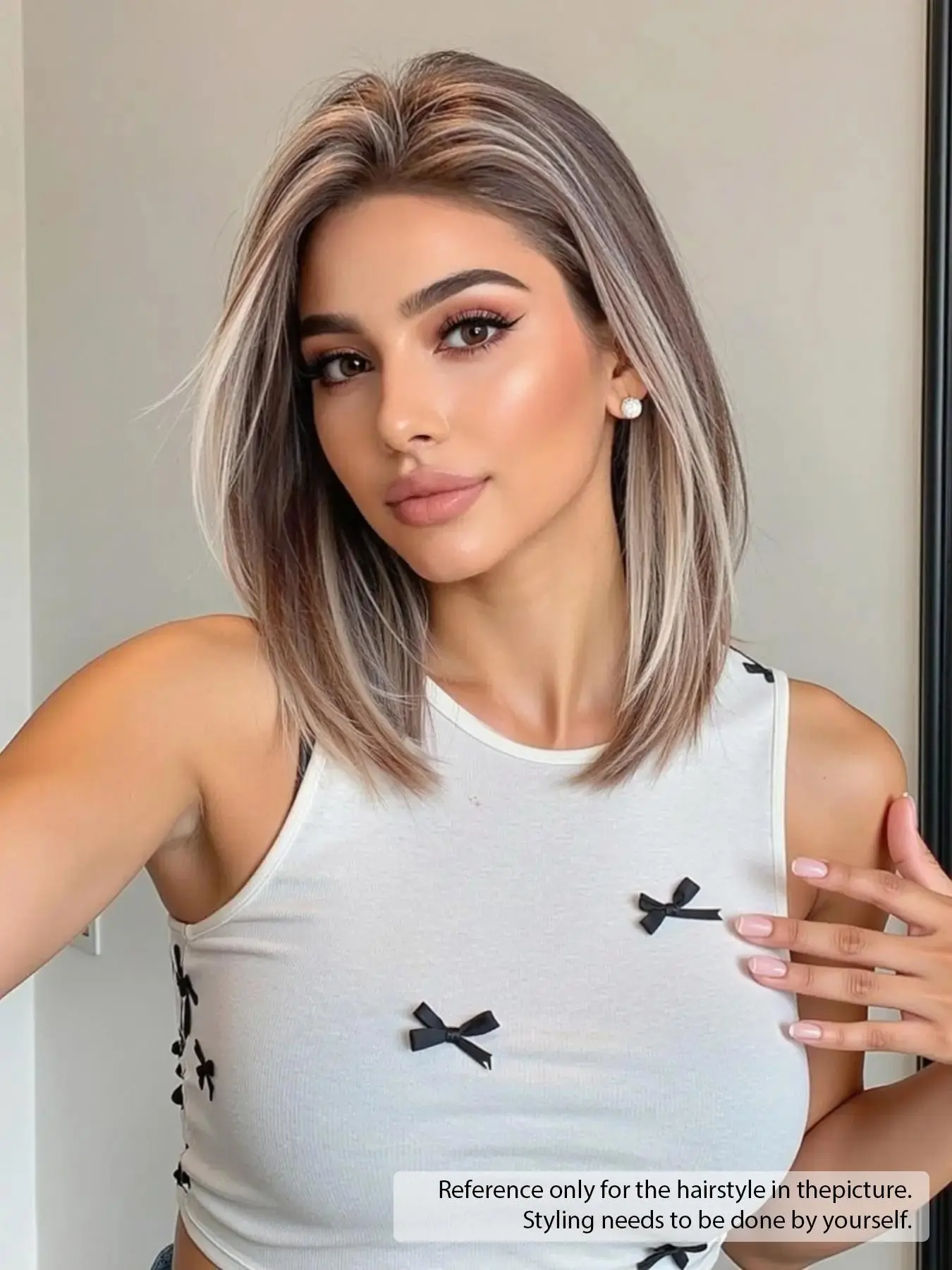 12 Inch Short Straight Wigs for Women, Gorgeous Fluffy Fashion Wigs without Bangs, Synthetic Lace Front Wigs for Party, Daily Use, Daily Wear Wig, Bob Cut Wig, Bob Hair Wig