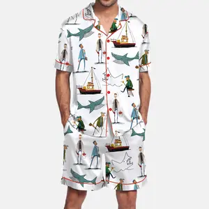 SHESHOW Shark Silky Satin Pajama Set For Men