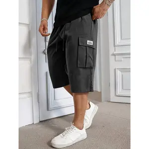 Men’s Cargo Cropped Pants with Multi Pockets – Elastic Waist Drawstring Workwear Shorts for Outdoor, Travel, Hiking & Casual Streetwear