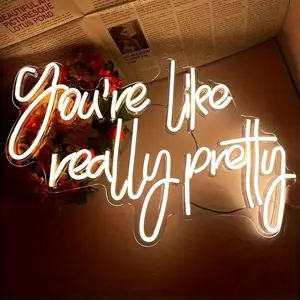 You're likke really pretty neon, lighting wall LED neon, living room mood light, bedroom mood light, valentine's day party props, birthday gifts, decorative game room blue gamer console neon kids room party decoration usb dimming