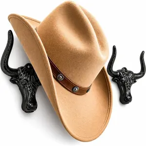 Cowboy Hat Rack Wall Mount 2 count Cowboy Hat Holder Hooks Western Hat Rack Metal Cowboy Hat Hooks Rustic Western Decor Hat Hanger