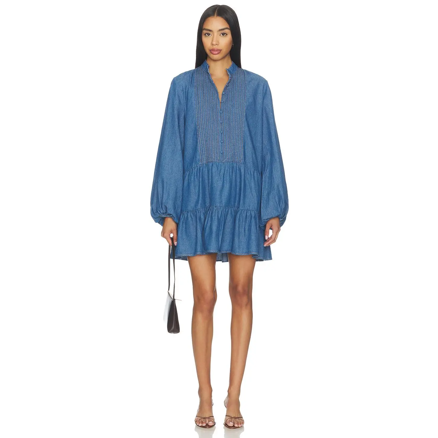 Bardot Antonia Chambray Mini Dress in Vintage Bardot Antonia Chambray Mini Dress in Vintage
