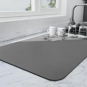 Dish Drying Mat for Kitchen Counter | Coffee Bar Mat for Countertops | Heat Resistant Drainer Mat with Non-slip Rubber Backed | Hide Stain Kitchen Absorbent Draining Mat