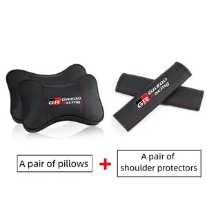 Car Seat Neck Pillow Headrest, Seatbelt Shoulder Safety Pad Protector, Fits Toyota Gr Sport Gazoo Racing Yaris 86 Corolla Hilux Supra C-Hr