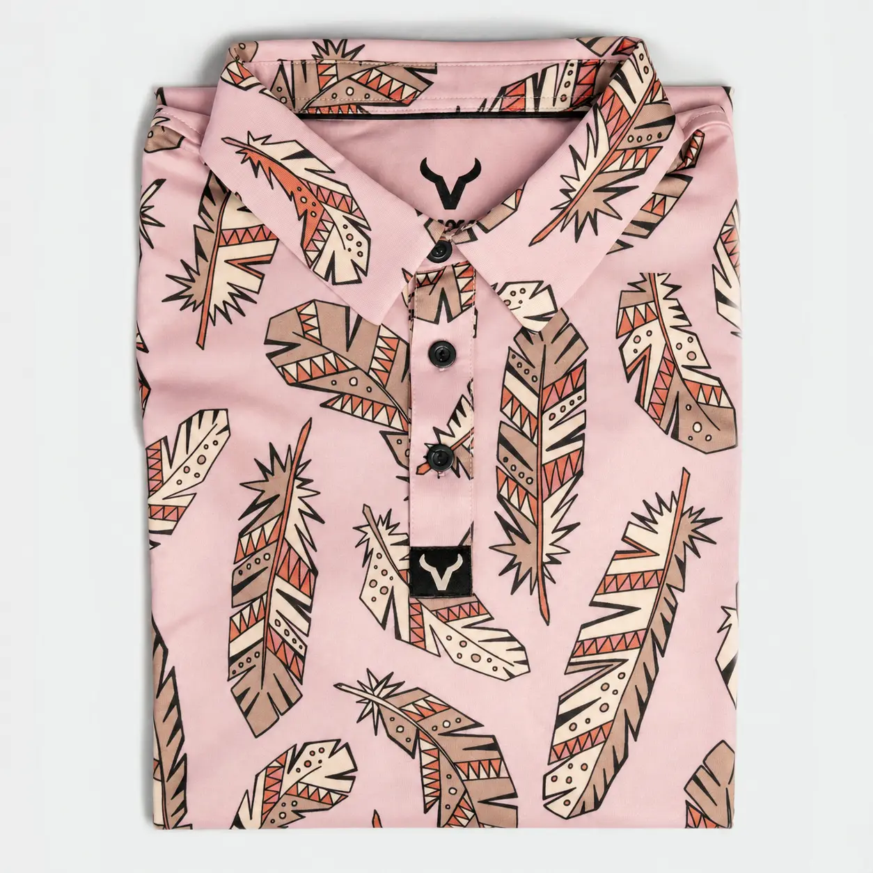 Vexil Brand - Polo - Tribal Feather - Blush Pink