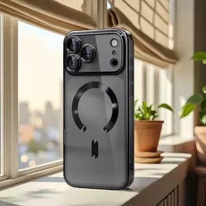 Phone Case - Clear Magnetic Phone Cover for Iphone 17 Pro Max / 17 Pro, Compatible with Magsafe, Offering Complete Camera Lens Protection with a Soft Plated Design, Ideal for Everyone