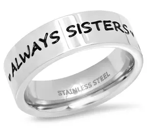 Steel by Design Always Sisters Band Ring