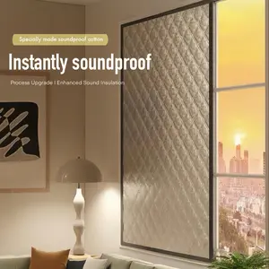 Large Size Soundproof Curtains, Window Curtain, No Drilling Required, Wall-Destroying-Free, Suitable for Bedroom, Living Room, Office, Thermal Insulated and Warm