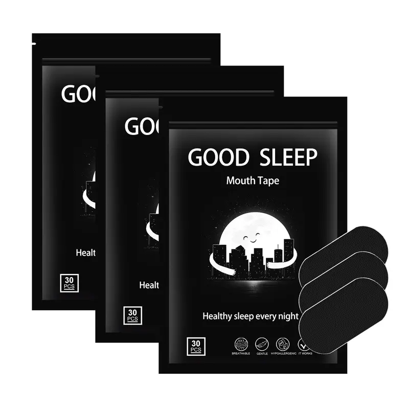 Unisex Adult Hypoallergenic Ultra-Breathable Sports Mouth Tape - Strong Adhesive Sleep Aid, Anti Snore Stopper Healthcare Supply, All Seasons, Better Sleep Quality (Buy 3 Get 1 Free, 4 Bags)