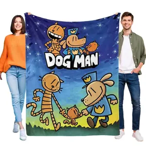 Dog Man Flannel Blanket Ultra Soft Warm Throw for Sofa Bed Couch, Anti-Pilling Fuzzy Blanket for Kids Boys Girls, Perfect Birthday Gift for Dog Man Fans All Season Cozy Nap Blanket----Warm Haven Textiles