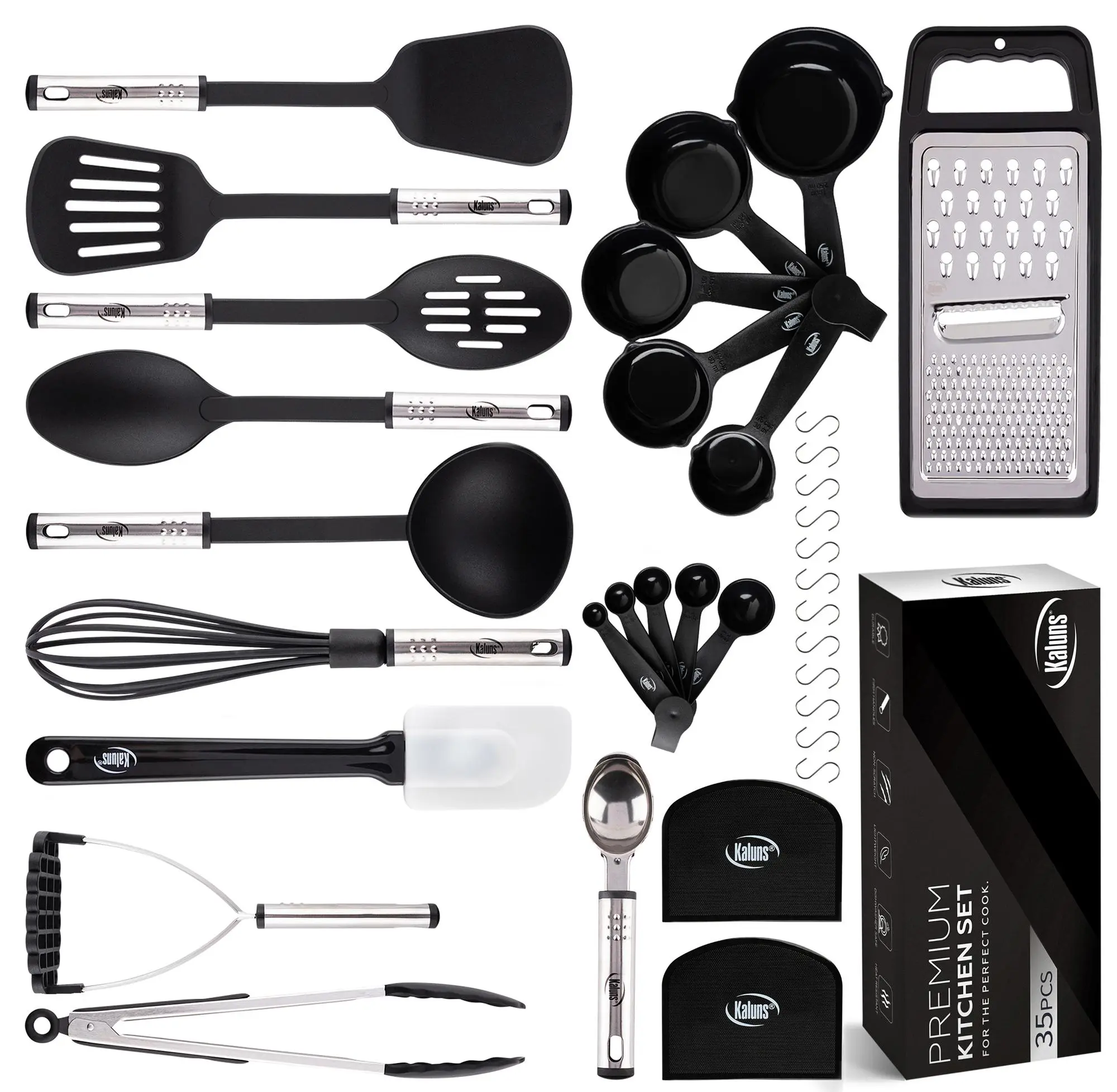 Kaluns Kitchen Utensil Set, Complete Set of Cooking and Baking Utensils, Heat Resistant and Dishwasher Safe