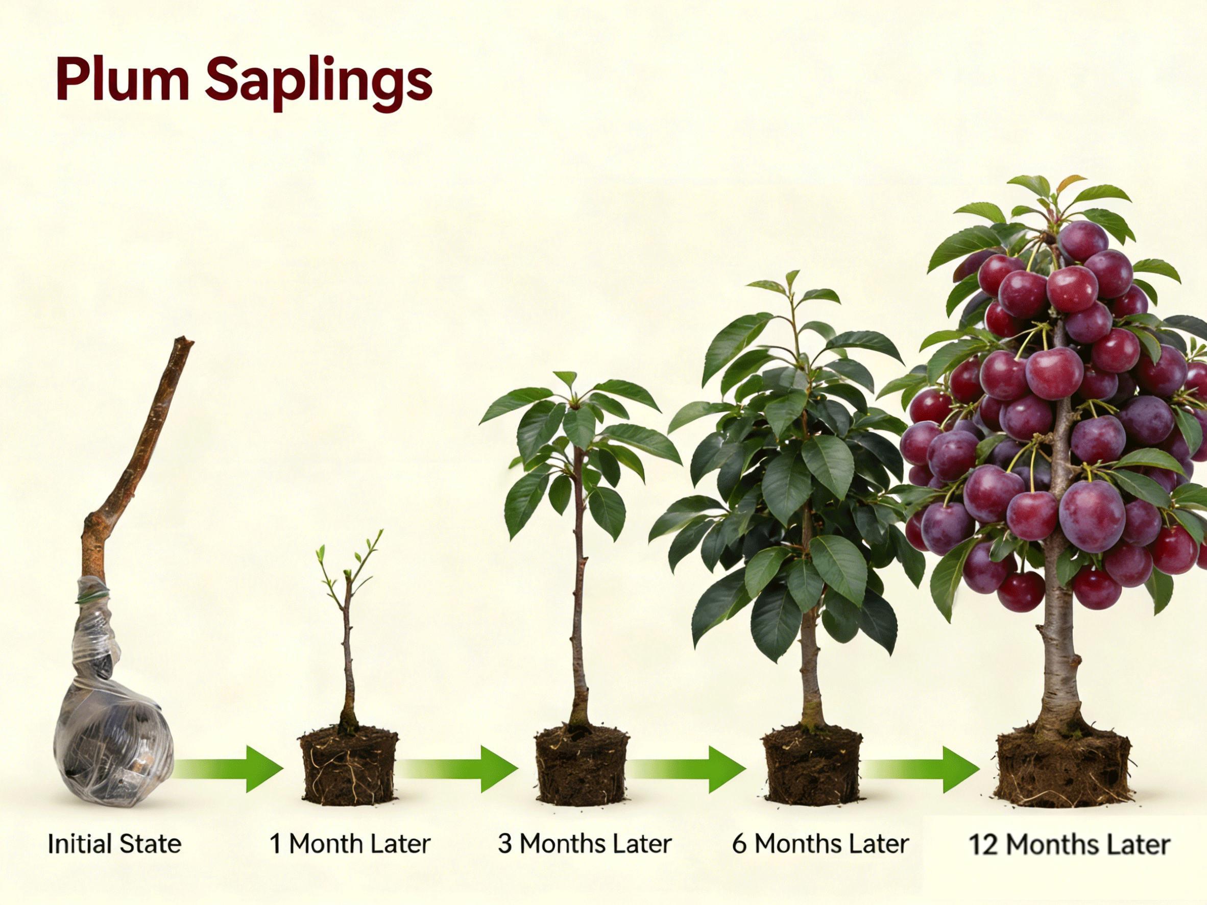 Prune Plum Tree Seedling – Easy to Grow at Home, Perfect for Beginner Gardeners, Ideal for Backyard and Patio Gardens
