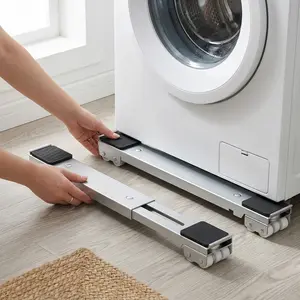 Adjustable Furniture & Appliance Mover with Rollers & Brakes, Heavy-Duty Moving Tool for Washing Machine, Dryer, Refrigerator, Sturdy Base Support, Durable Caster Wheels, Load Capacity Up to 660 LBS for Easy Moving