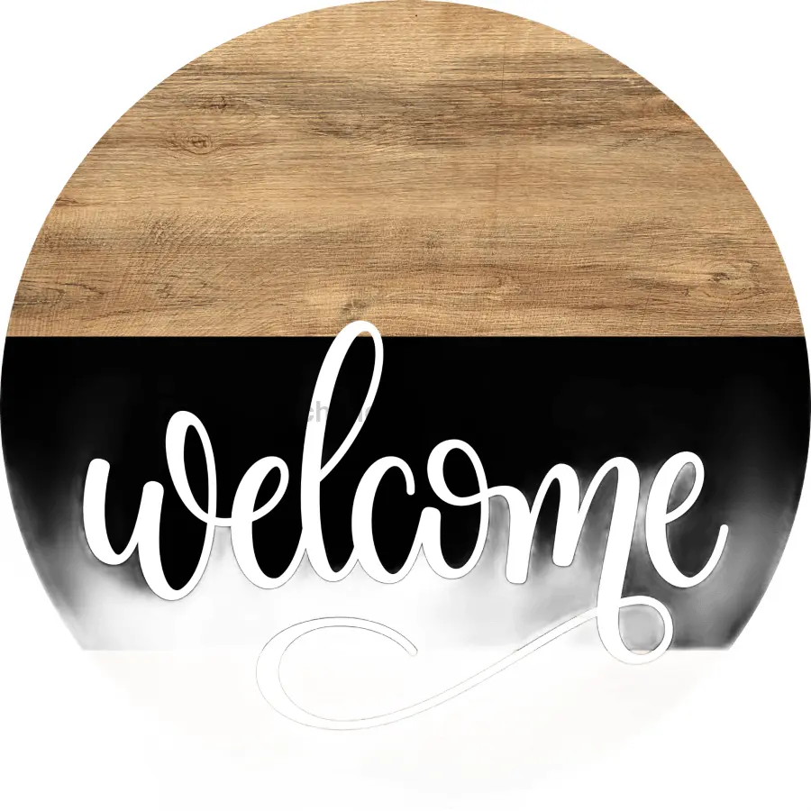 Dog Door Hanger, Welcome Door Hanger, DCO-13753-DH, 18" Round Wood