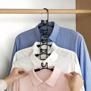 5 in 1 Detachable Non-slip Metal Hanger, Space Saving Multi-layer Storage Hanger for Shirt, Suit & Sweater, Home Organizer for Closet, Wardrobe