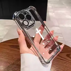 Bible text cross pattern design Phone Case Electroplated Cover with Airbag Shockproof Soft TPU Cover for iPhone 11 12 13 14 15 16 17 Pro Max Plus Air Samsung S26 S25 S24 S23 S22