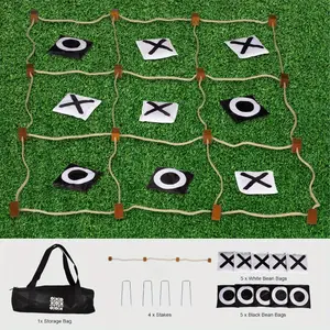 Giant Tic Tac Toe Outdoor Games, Bean Bag Toss for Kids and Adults, 4Ft x 4Ft, Large Backyard Family Game, No Assembly, Indoor Outdoor Play, Portable Giant Lawn Games, Instant Setup