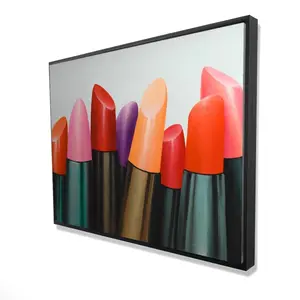 360 stand Framed Wall Artwork - 36x48 in. Vibrant Lipstick Array Artistic Print, Bedroom Decor, Ideal Home Supplies Gift, Decoration