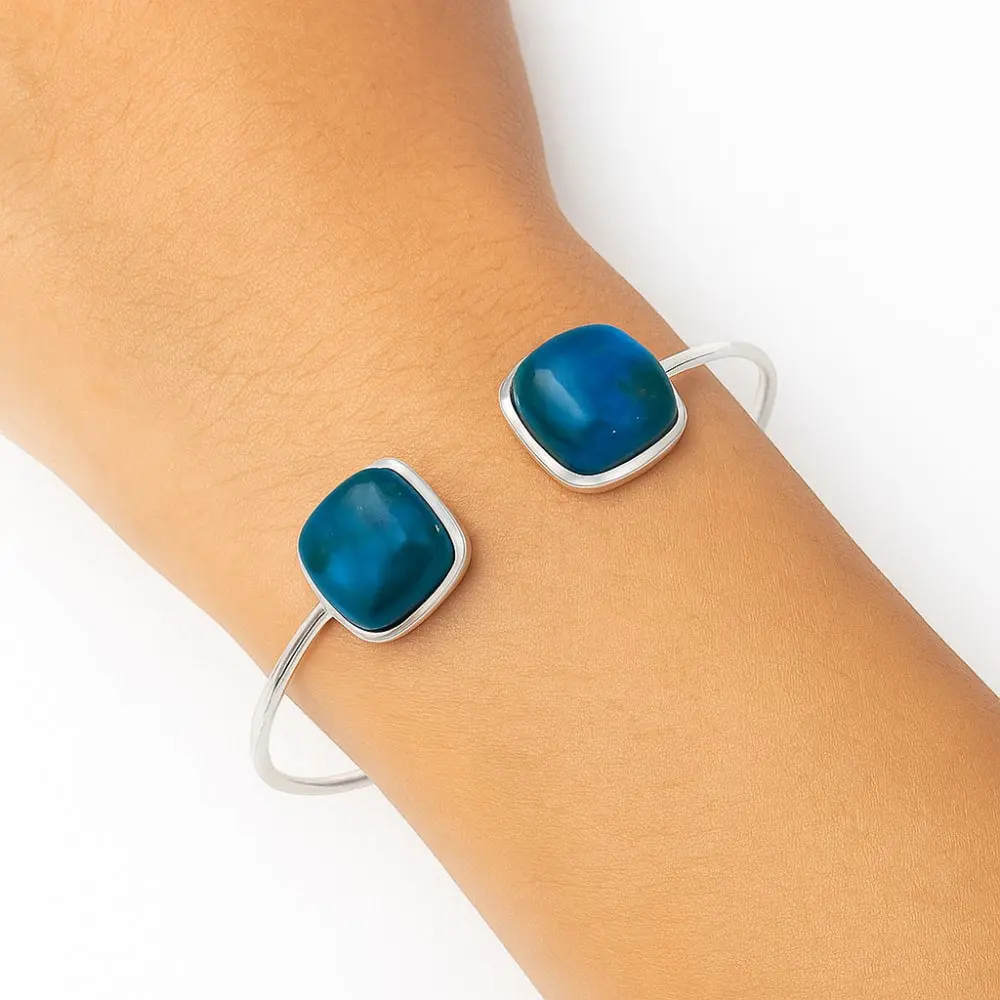 Premium Quality Azurite Chrysocolla Cuff Bangle Bracelet B-1004 58-EB10572