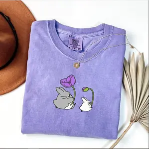 Forest Spirits and Flowers Comfort Colors Tee – Whimsical Nature-Inspired Shirt, Cozy Cottagecore Anime Aesthetic