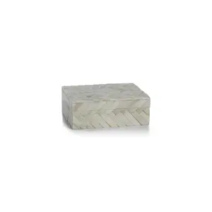 Bone Braided Box - White - Medium
