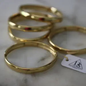 Heirloom Bangle 18K Gold Water Resistant Hinged Bracelet