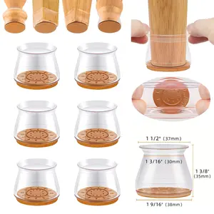 Chair Leg Floor Protectors - Silicone Felt Pads, Scratch-Proof & Noise-Free, Easy Smooth Moving