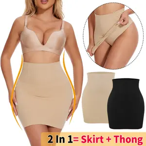 Women Shapewer Dress Slip, 2 In 1 Half Slips Shapewear Skirt, Tummy Control Under Dress , Ladies Half Slip Under Dresses Body Shaper
