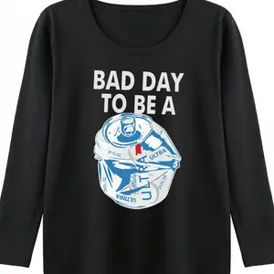 Women's Funny Beverage Quote T-Shirt, "Bad Day to Be a 25oz Ultra" Humor Print, Drink Lover Novelty Tee, Casual Summer Top