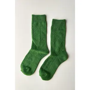 Modal Eyelet Socks in Palm Green