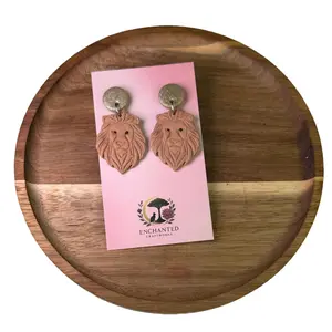 Leo Zodiac Lion Dangle Polymer Clay Earrings