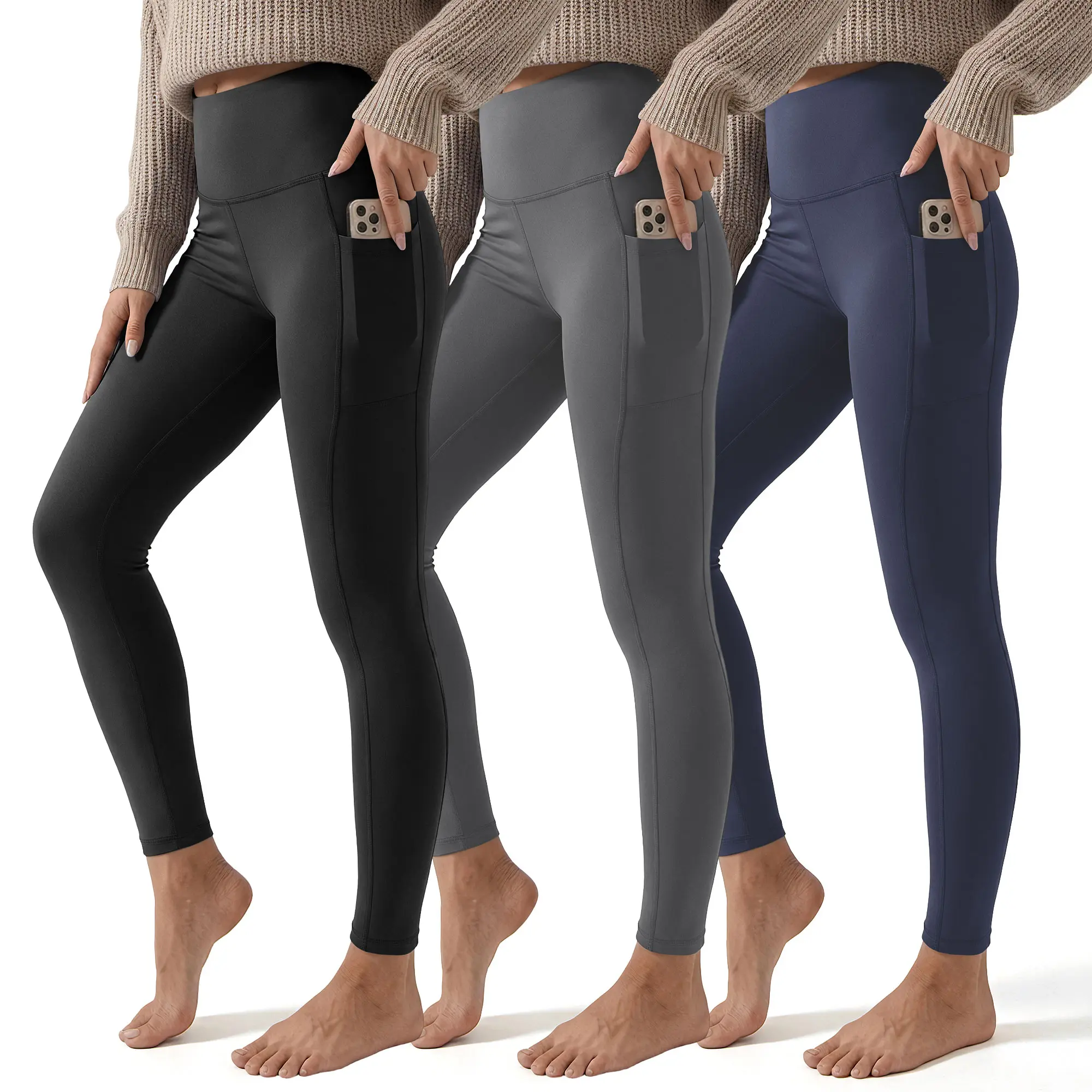 Black+Deep Grey+Navy Blue (2 Pockets)