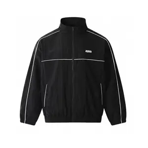 Oversized Woven Windbreaker Tracksuit Set Y2K Retro Embroidered Logo Zip-Up Jacket & Jogger Pants Unisex Streetwear Co-Ord 3 Colors for Men Women Spring Fall Daily Festival Outfit - Menswear, Fabric