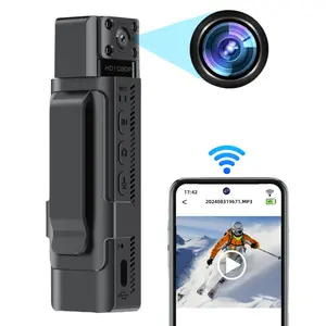 Wearable Sports Action Camera, 1080P Wireless WiFi Hotspot Portable Body Camera with 270 Degree Rotation Lens & IR Night View Action Camera