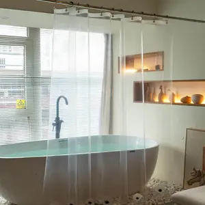 Transparent Shower Curtain Liner, 72x72 Waterproof Plastic Shower Liner with 6 Magnets, Lightweight PEVA Shower Curtain for Bathroom, with Rust-Proof Washers, Odorless (72" W x 72" L)