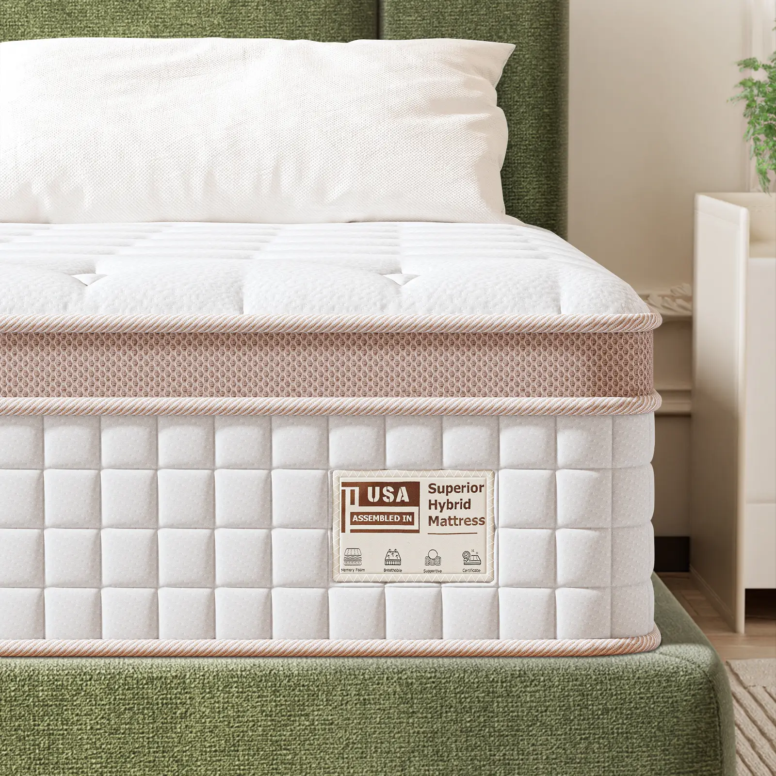 FlexPedic 12-14 Inch Extra Firm Hybrid Mattress, Queen/King, Gel Memory Foam & Pocket Springs for Pressure Relief & Motion Isolation, Fiberglass-Free