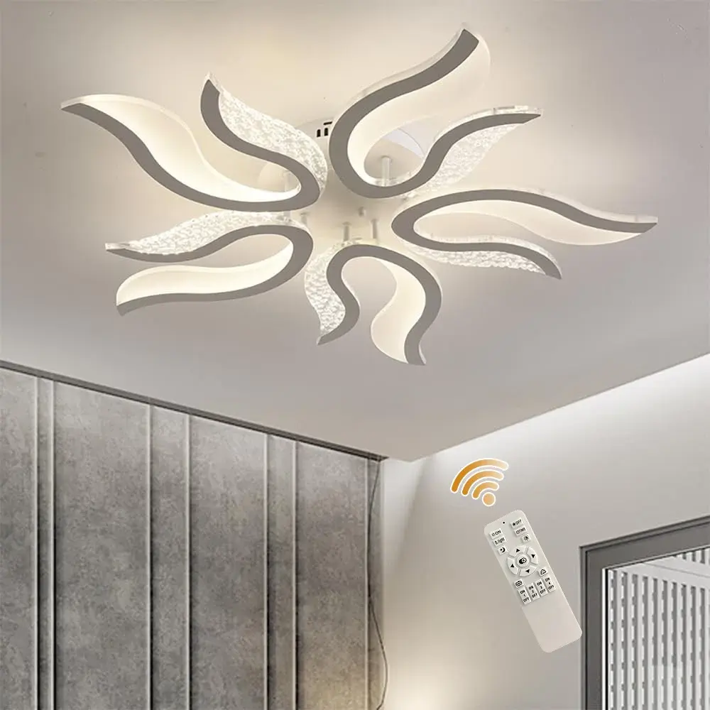 Modern Ceiling Light, Dimmable Flush Mount LED Ceiling Lamp, 5-Light 30.7" Acrylic LED Semi Flush Mount for LivingRoom Dining Room Bedroom