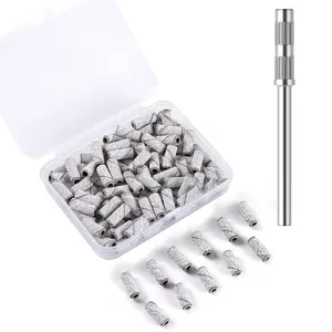 100pcs Small Nail Sanding Bands for Nail Drill,3.1mm Mini Nail Sanding Mandrel Bits 120 Grit Medium Nail File Bits for Acrylic Nails Gel Manicure Pedicure Nail Prep Salon Supplies,Zebra