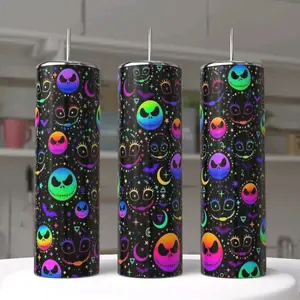 Jack Nightmare Halloween 20oz Glow in the Dark Tumbler Cup for Drinks - Drinkware, Bottle