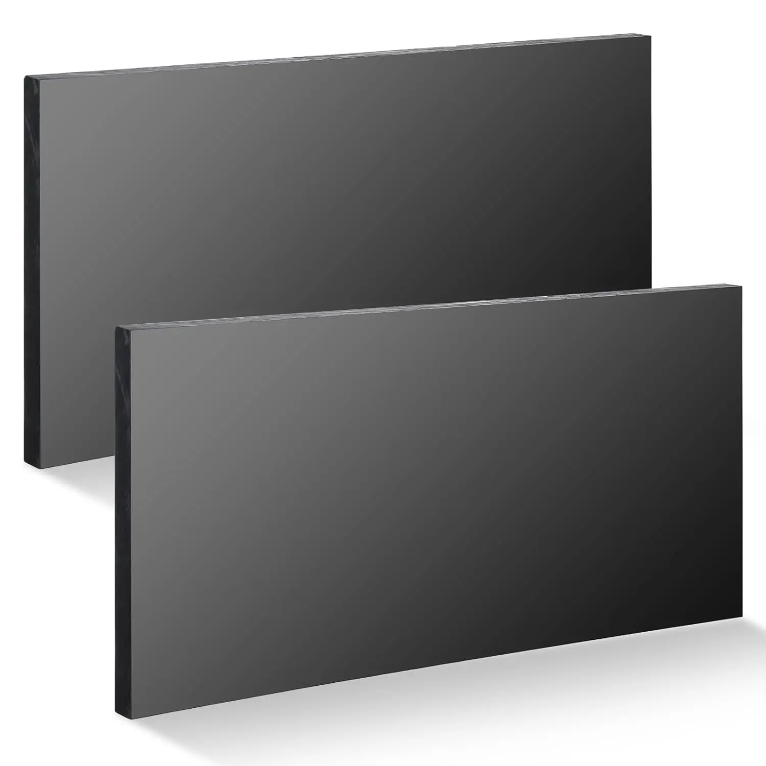 2 Pcs HDPE Plastic Sheet, HDPE Sheet 1/2" Thick, Size 6" x 12", High Density Polyethylene Sheet Solid Plastic Block for DIY Projects for Machining Home (Black)