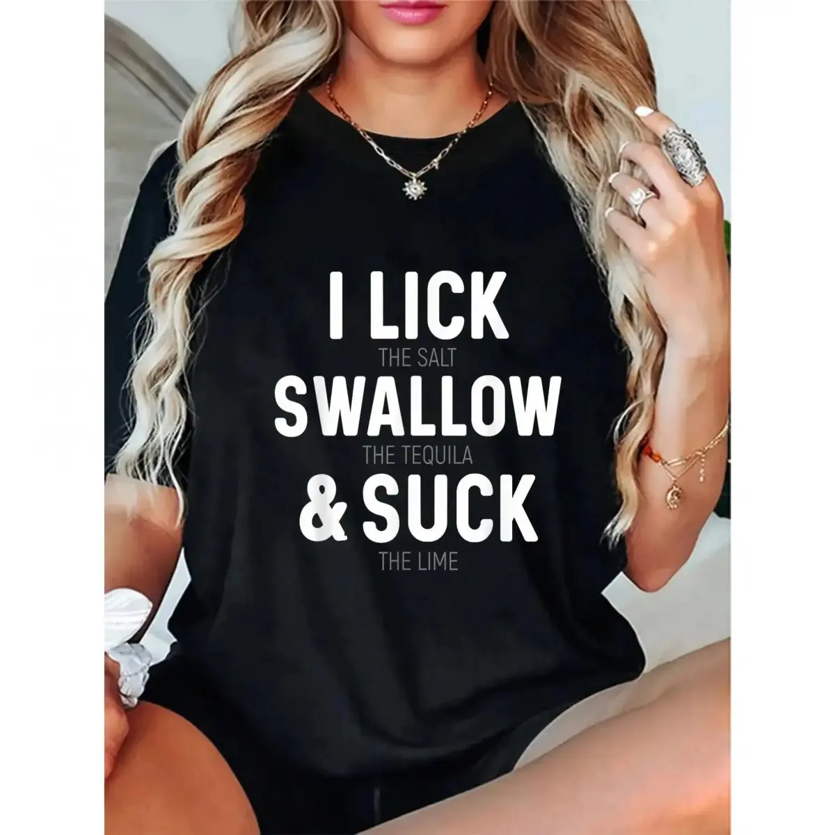 Summer Aesthetic Tee Viral Trending 100% Cotton "I Lick The Salt Swallow The Tequila And Suck Lime" T-Shirt| Funny Drinking Graphic Tee for Men WomenOversized Y2K Vintage Graphic Tee for Men and Women S-5XL,womens,shirts,coucou,custom,camisas,pink,salon
