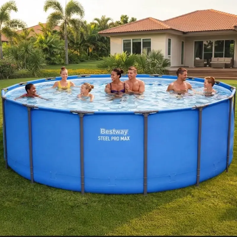 Above Ground Pool, 15'x48" Round Steel Pro MAX, Pool Only, Blue Backyard