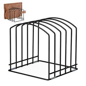 Stainless Steel Pallet Storage Rack - Multi-Layer Space-Saving Organizer for Kitchen Counters Home & Commercial Use Cutting Board Rack Modern Versatile Design Easy Clean Anti-Rust Coating 18.6cm x 18.2cm x 18.2cm