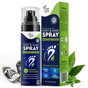 Foot Cure Tea Tree Mint Blast Shoe & Foot Odor Control Spray | Refreshes Shoes and Feet | Helps Reduce & Control Odors 120ml Made in USA