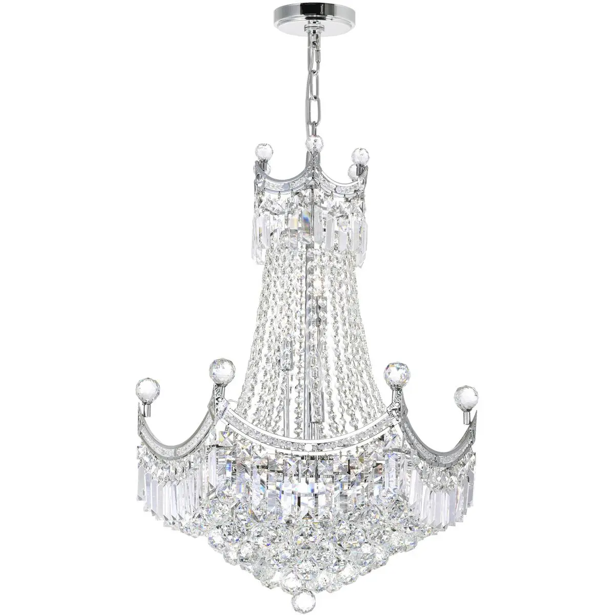 CWI Lighting Amanda 11 Light 24 inch Chrome Down Chandelier Ceiling Light 8421P24C