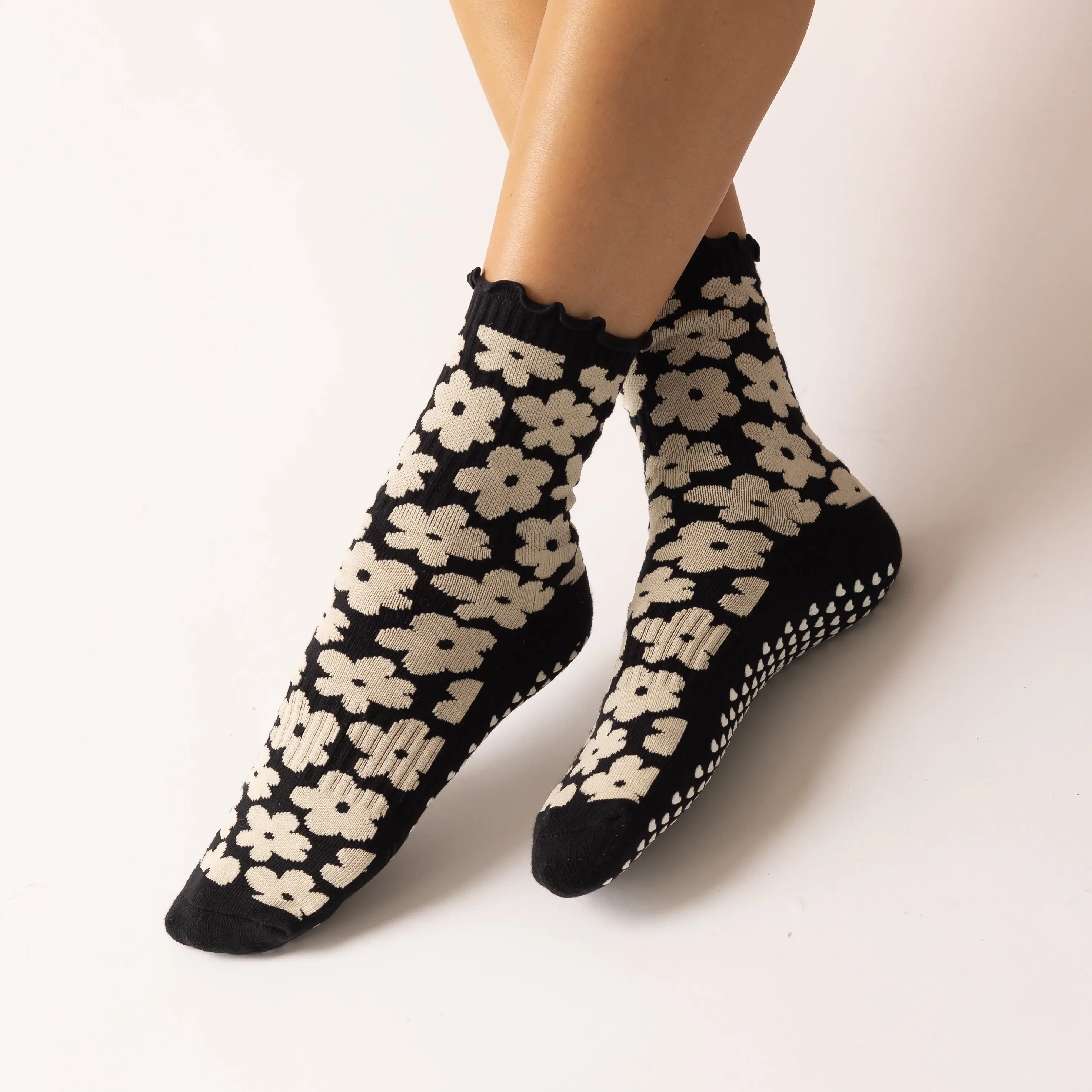 Midnight Bloom Grip Socks