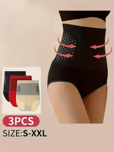 Women's High Waist Shapewear Set, Abdominal Control & Hip Lifting, Breathable Mesh Design, Seamless Fit Slimming Underwear, Colors