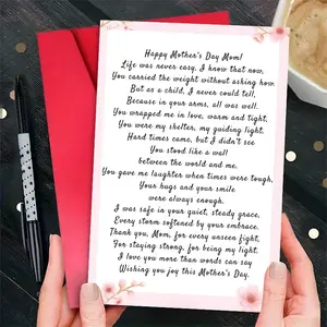 Thank You Mom For Every Unseen Fight Sweet Happy Mother's Day Greeting Card,Heartfelt Poem For Mom Precious Mother's Day Appreciation Greeting Card