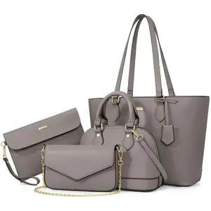 4PCS Women Fashion Handbags Purses Wallet Tote Shoulder Bags Casual Crossbody Bags, Best Gift for Ladies Girls TikTokShopBacktoSchoolGiftGift