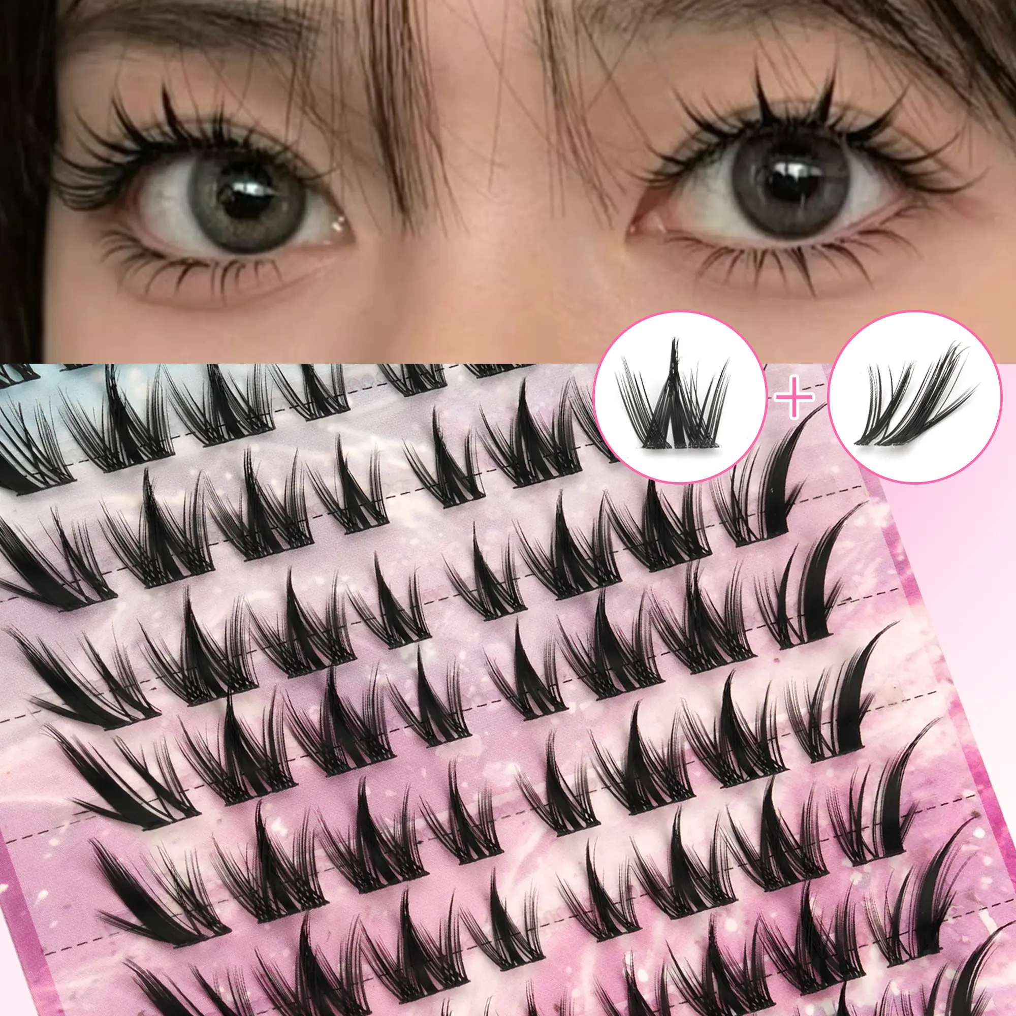 104PCS (10-16mm) Of False Eyelash C Curly Eyelash Expansion, Natural Appearance And Soft Personal Long Eyelashes. Lash Clusters, Eyelash Clusters, Individual Eyelashes, Lashes, Fake Lashes.